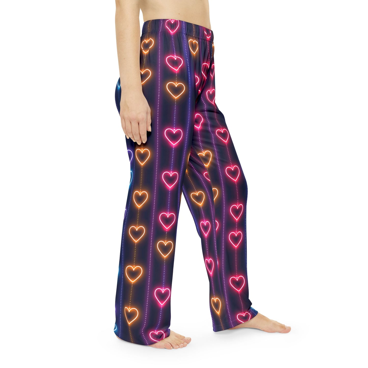 Neon Hearts Women's Pajama Pants - Valentine's Day Gift