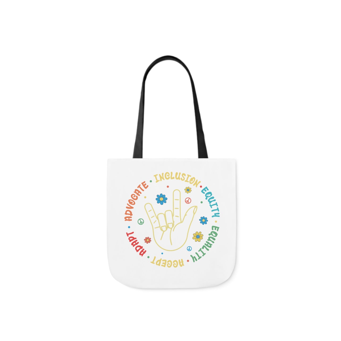 Inclusion & Equity Canvas Tote Bag with 5-Color Straps