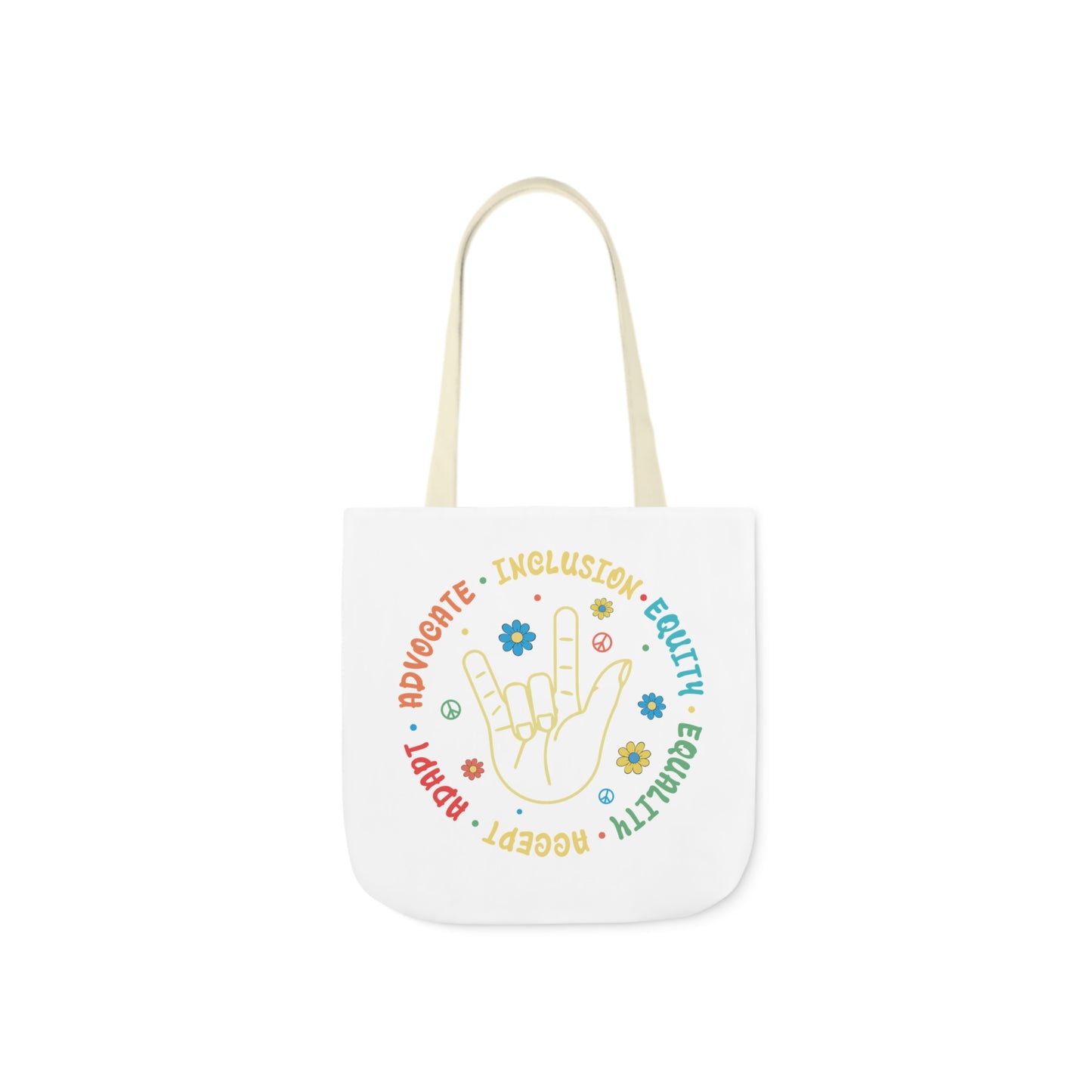 Inclusion & Equity Canvas Tote Bag with 5-Color Straps