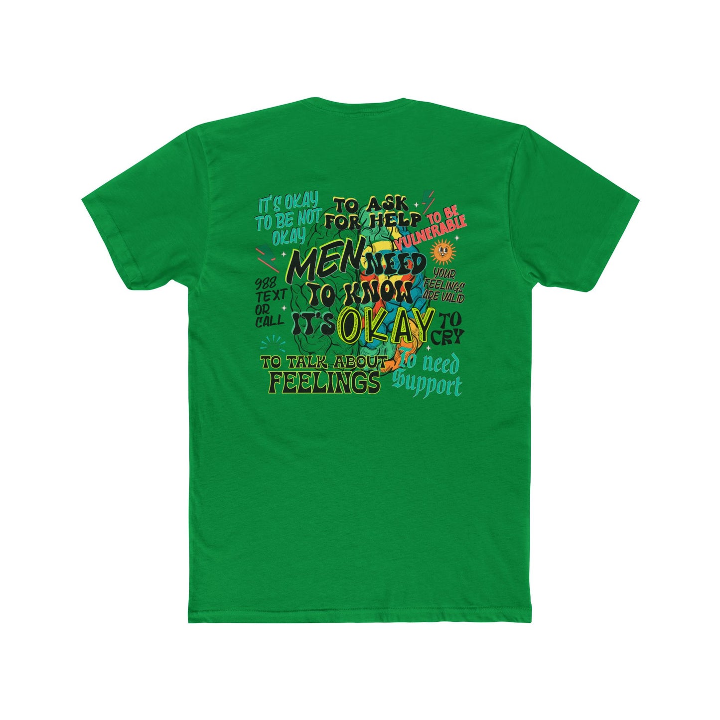 Supportive Men's Mental Health Tee - Unisex Cotton Crew with Positive Messages