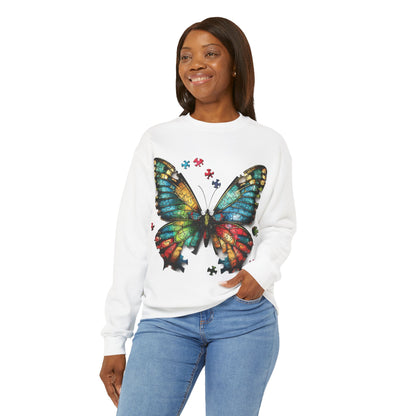 Butterfly Autism Sweatshirt: Unisex Heavy Blend - Autism Awareness - Nefty Creations