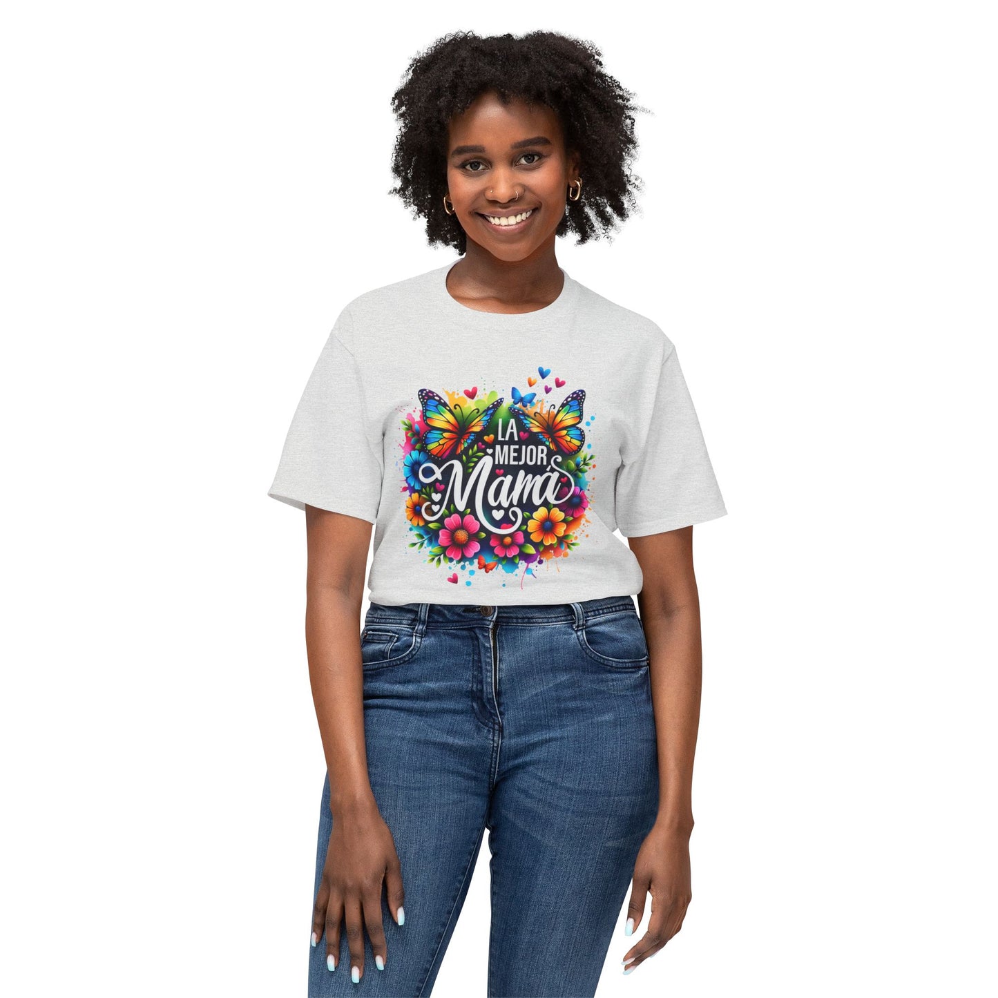 Floral 'La Mejor Mama' T-Shirt | Vibrant Unisex HD Cotton™ Tee for Moms