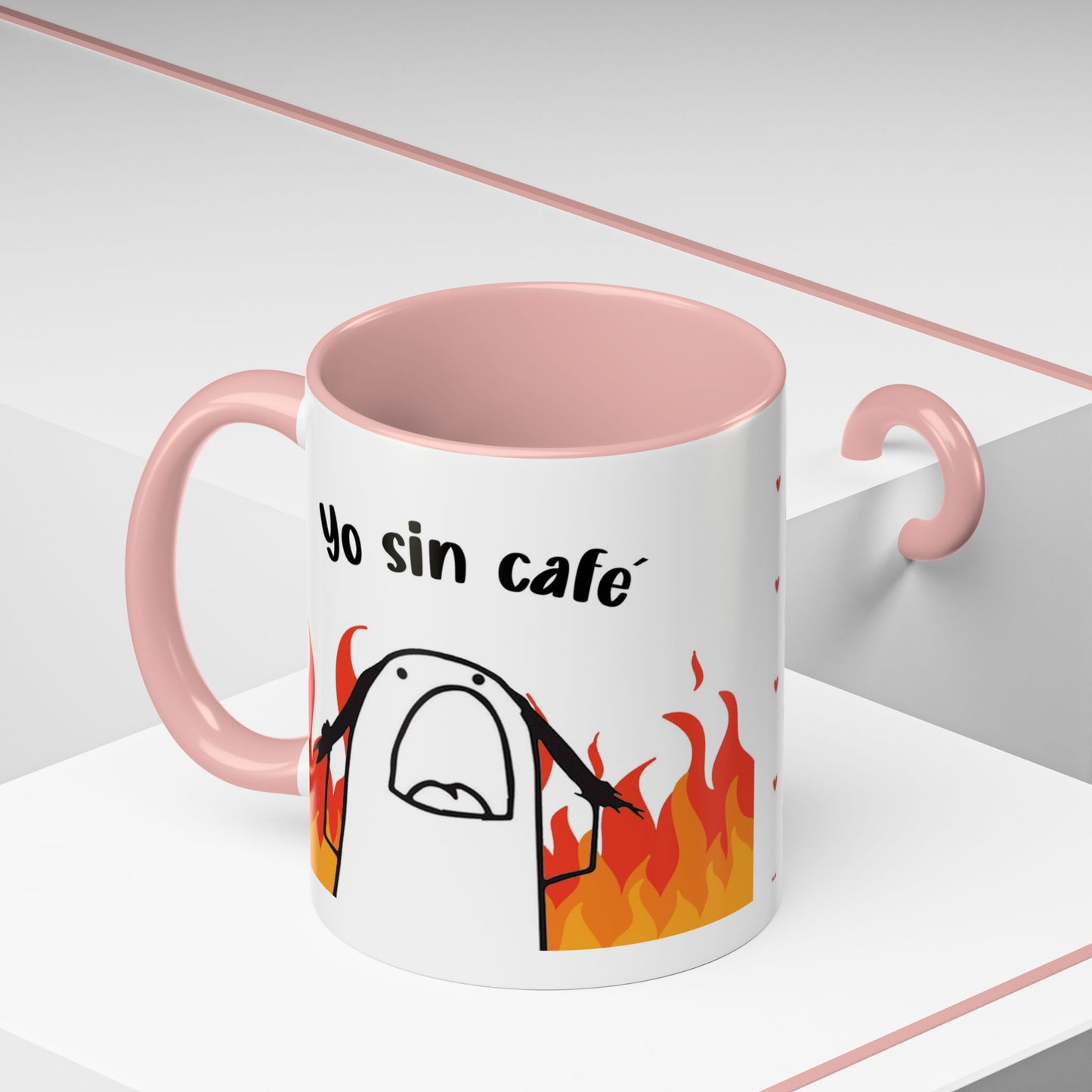 Cute 'Yo Con Café' Accent Coffee Mug, Adorable Gift for Coffee Lovers, Fun Decorative Mug for Home or Office, Valentine's Day Coffee Cup