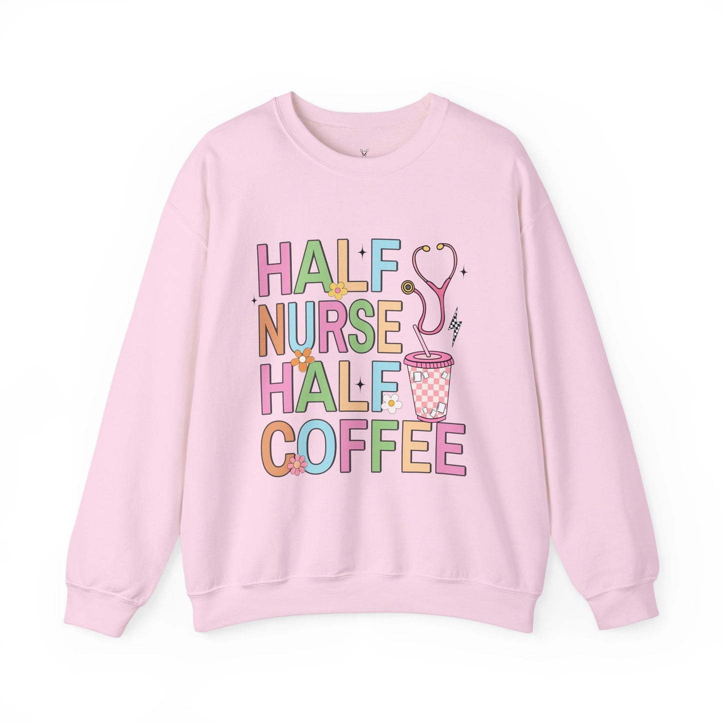 Half Nurse Half Coffee Unisex Crewneck Sweatshirt - Perfect Gift for Healthcare Workers