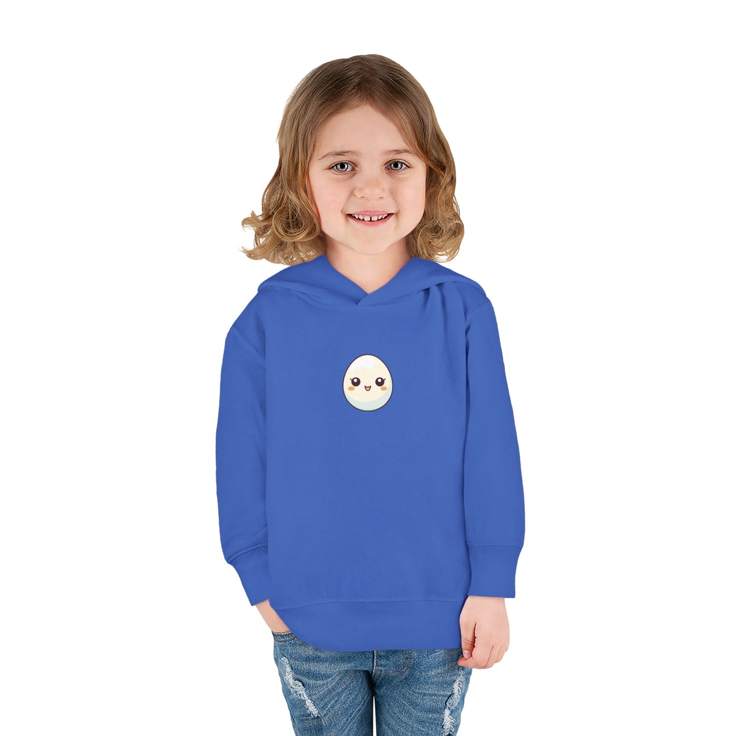 Cute Egg Graphic Toddler Fleece Hoodie - Cozy & Playful Pullover for Kids