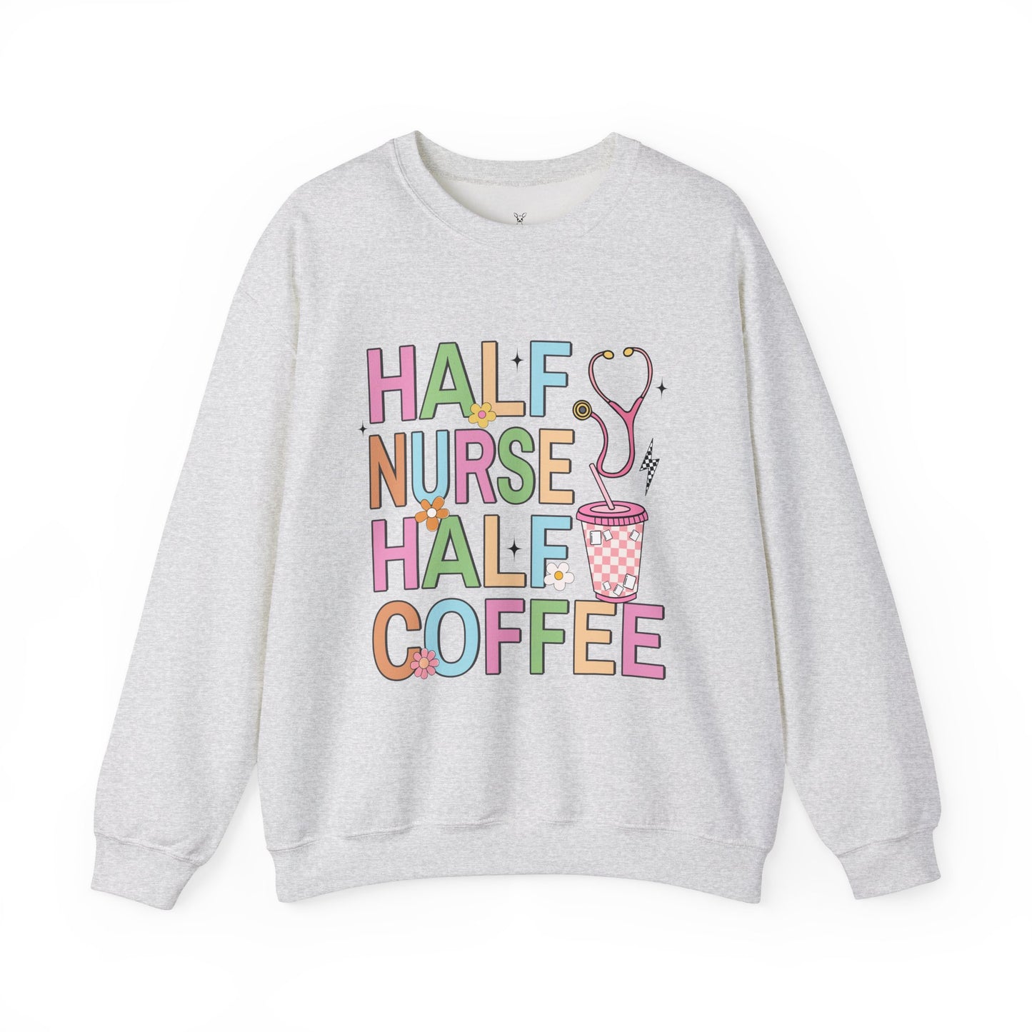 Half Nurse Half Coffee Unisex Crewneck Sweatshirt - Perfect Gift for Healthcare Workers