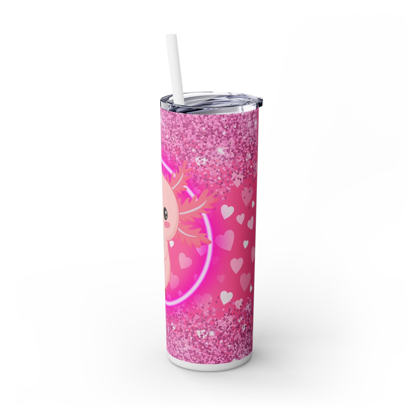 Axolotl Skinny Tumbler with Straw, 20oz - Nefty Creations