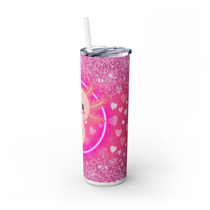 Axolotl Skinny Tumbler with Straw, 20oz - Nefty Creations