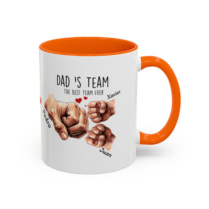 Personalized Dad's Team Coffee Mug, Gifts for Dad, Father's Day Mug, Family Keepsake, Unique Coffee Cup - Nefty Creations