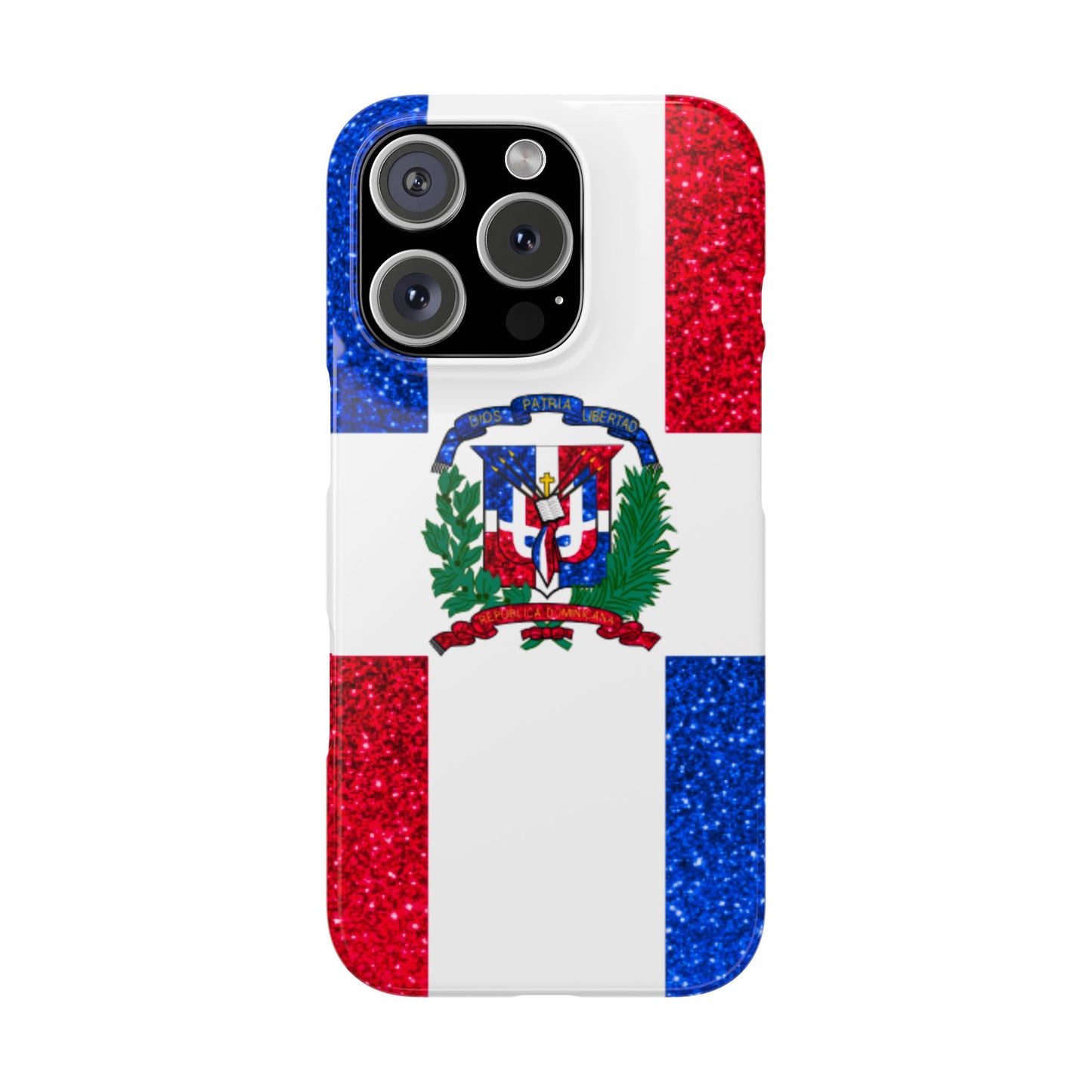 Glitter Dominican Republic Slim Phone Case - Celebrate Your Heritage in Style