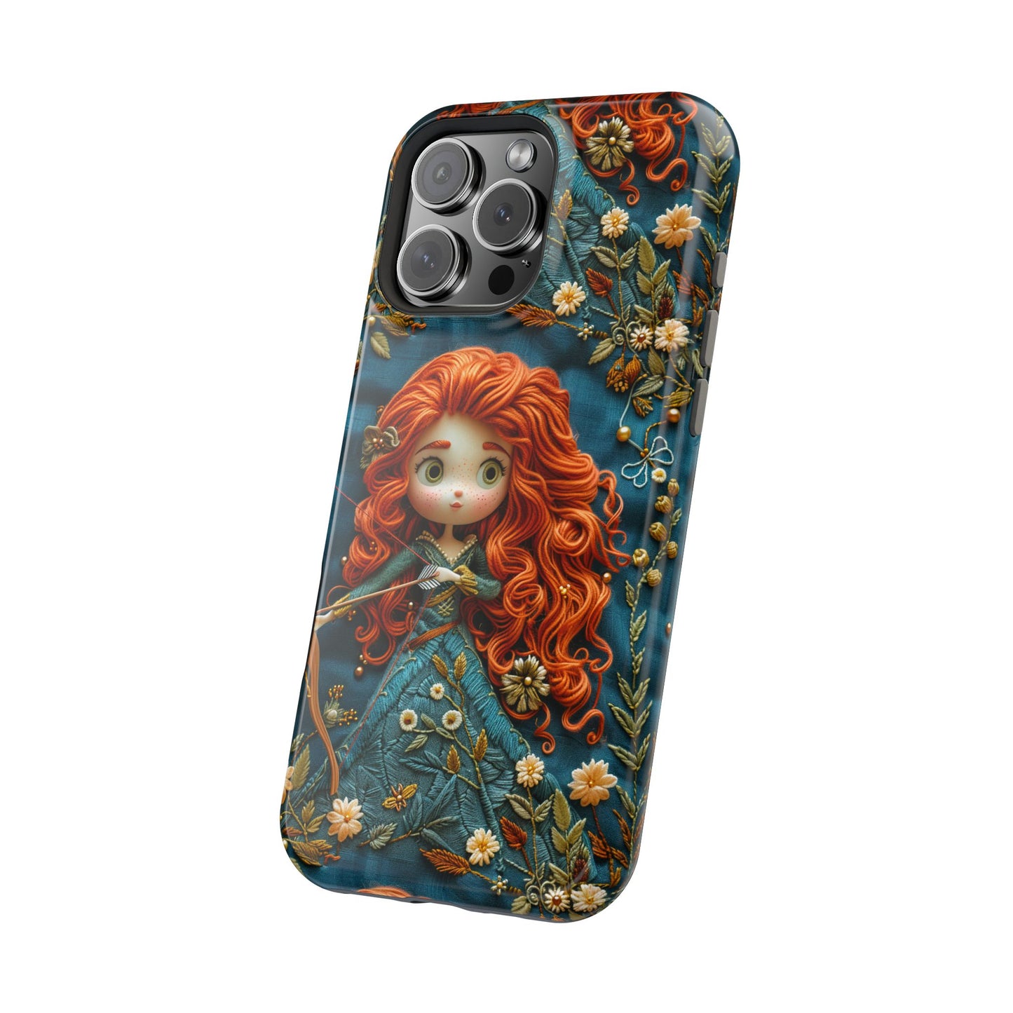 Whimsical Princess Magnetic Tough Case - Floral Design for iPhone