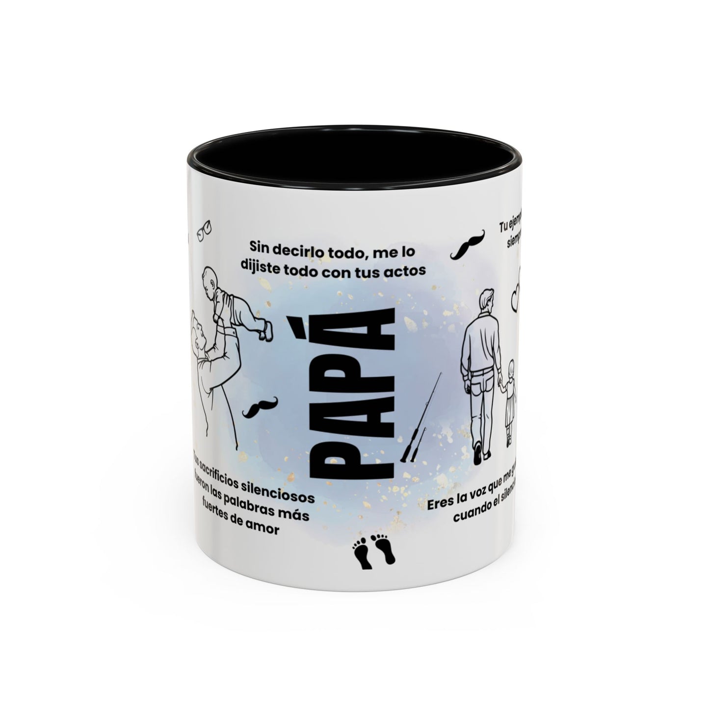 Papá Coffee Mug - Unique Dad Gift for Father's Day, Birthday, or Inspirational Moments, Black Accent Ceramic Cup - Nefty Creations
