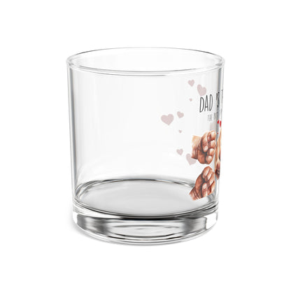 Vaso de Whisky para Padre de Dos, Personalized Dad's Team Rocks Glass, 10oz - Perfect Gift for Father's Day, Celebrations, Home Bar, Unique Drinkware - Nefty Creations