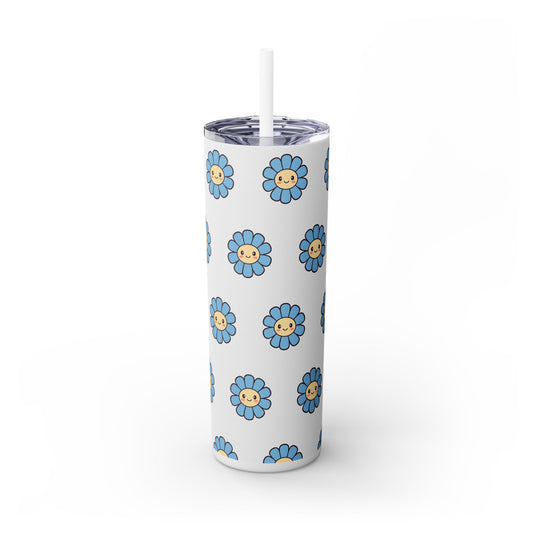Cheerful Daisy Skinny Tumbler | Cute Floral Drinkware, 20oz, Travel Mug, Eco-Friendly, Summer Vibes, Gift for Her