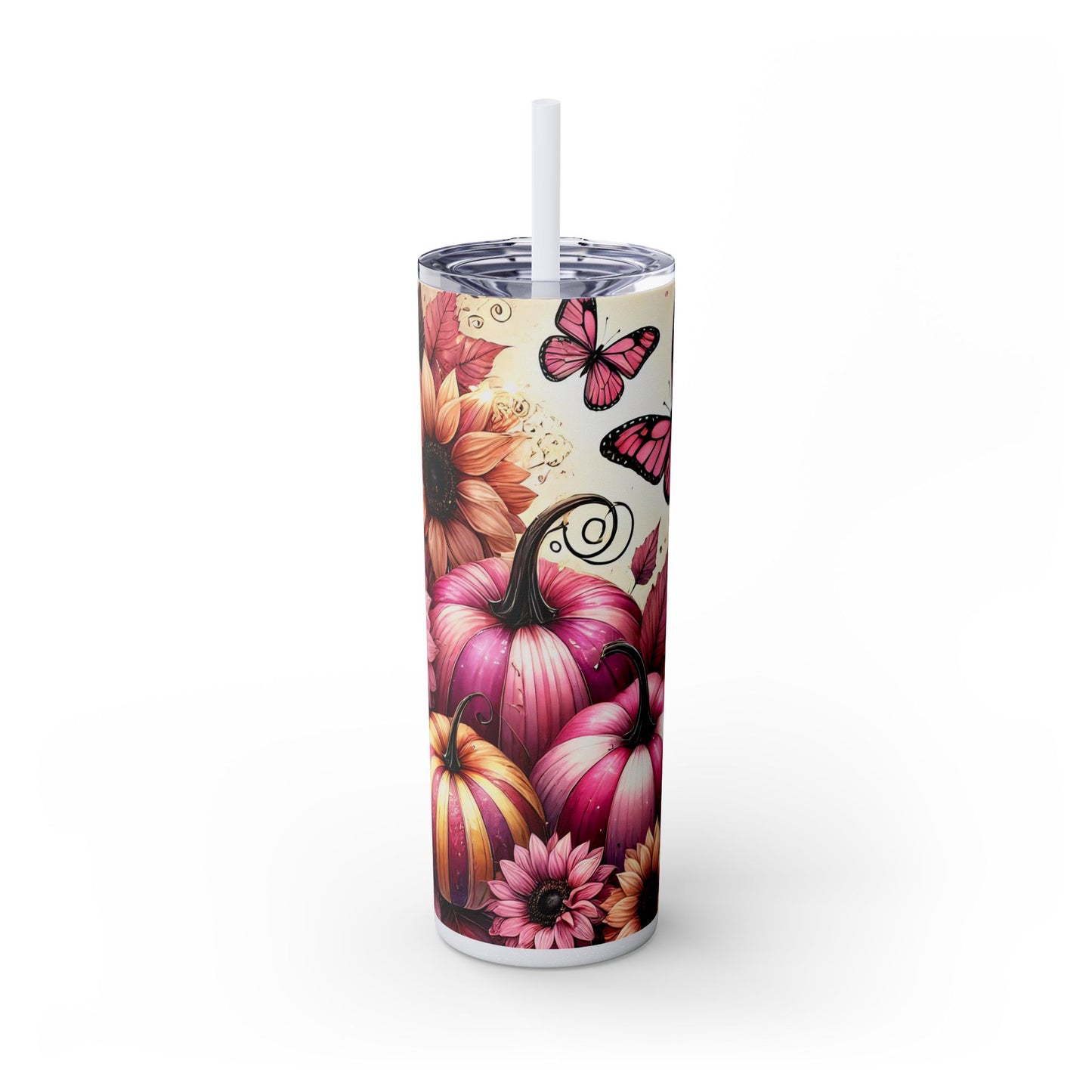 Pink Fall Skinny Tumbler 20oz| Nefty Creations