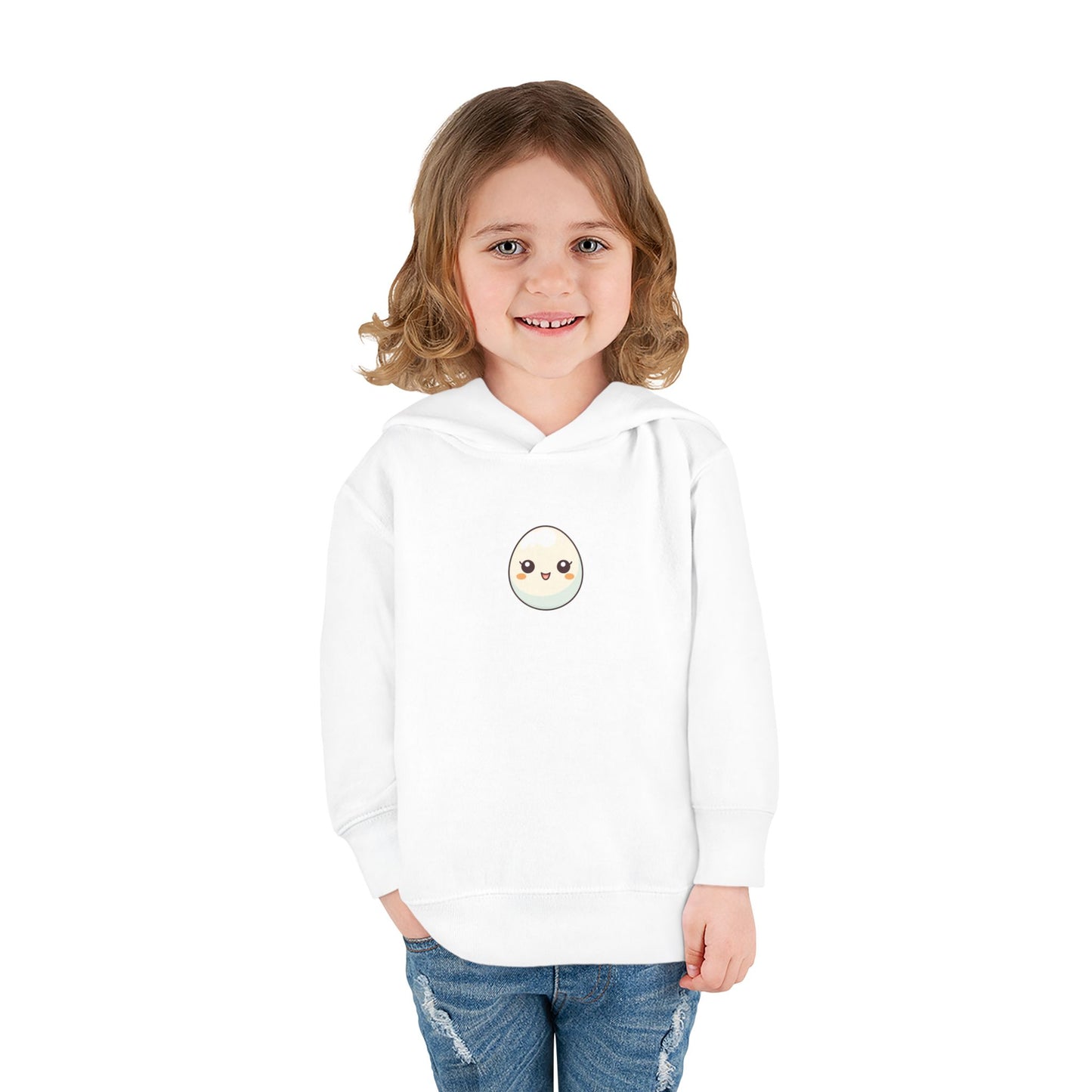 Cute Egg Graphic Toddler Fleece Hoodie - Cozy & Playful Pullover for Kids
