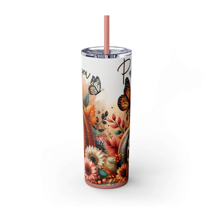 Glitter Fall Skinny Tumbler with Straw, 20oz| Nefty Creations - Nefty Creations