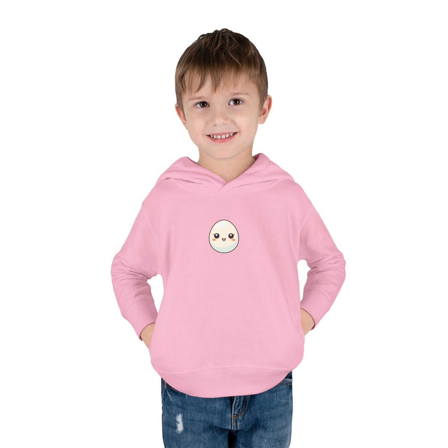 Cute Egg Graphic Toddler Fleece Hoodie - Cozy & Playful Pullover for Kids