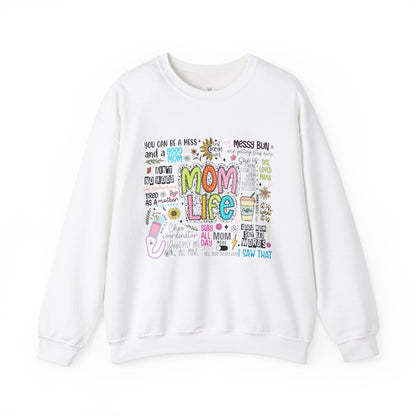 Mom Life Unisex Heavy Blend™ Crewneck Sweatshirt - Cozy Gift for Moms - Nefty Creations