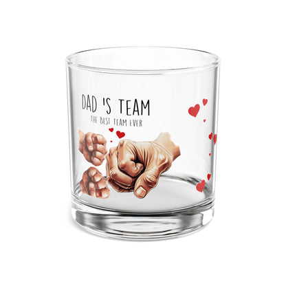Vaso de Whisky para Padre de Dos, Personalized Dad's Team Rocks Glass, 10oz - Perfect Gift for Father's Day, Celebrations, Home Bar, Unique Drinkware - Nefty Creations