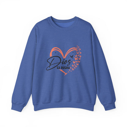 Dios es Bueno Heart Sweatshirt | Unisex Heavy Blend™ Crewneck - Nefty Creations
