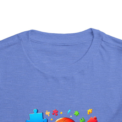 Toddler Spiderman Short Sleeve Tee - Autism Awareness Colorful Puzzle Splash Design - Nefty Creations