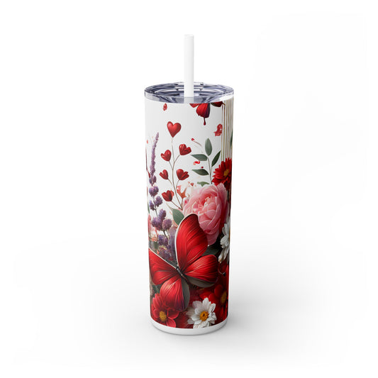 Red Butterfly Skinny Tumbler 20oz| Nefty Creations