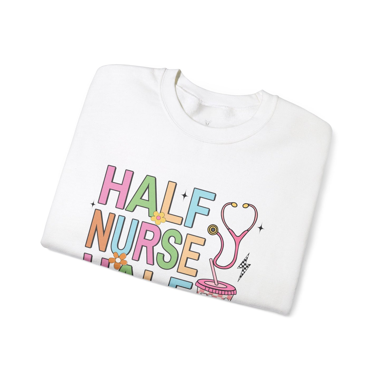 Half Nurse Half Coffee Unisex Crewneck Sweatshirt - Perfect Gift for Healthcare Workers