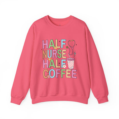 Half Nurse Half Coffee Unisex Crewneck Sweatshirt - Perfect Gift for Healthcare Workers - Nefty Creations