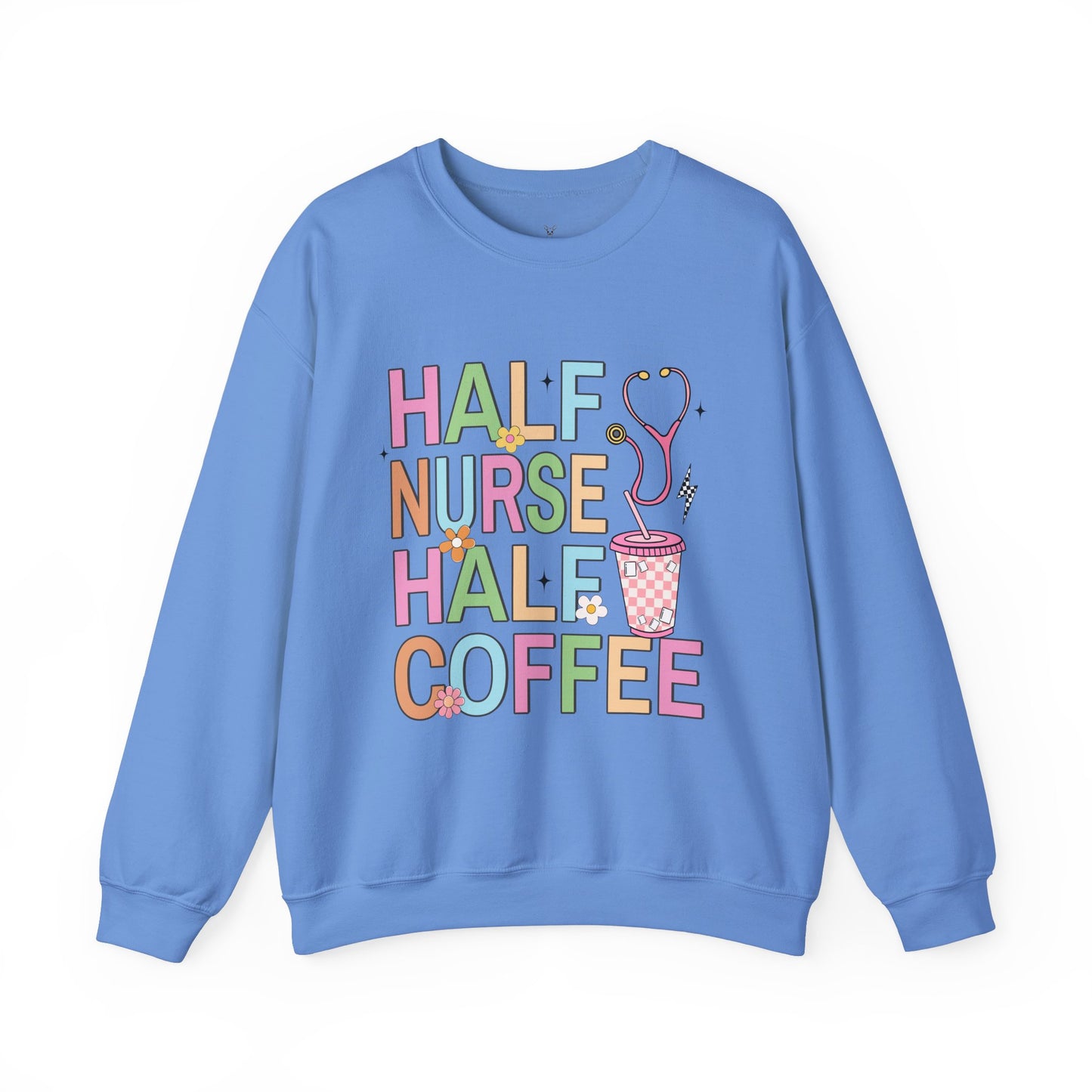 Half Nurse Half Coffee Unisex Crewneck Sweatshirt - Perfect Gift for Healthcare Workers