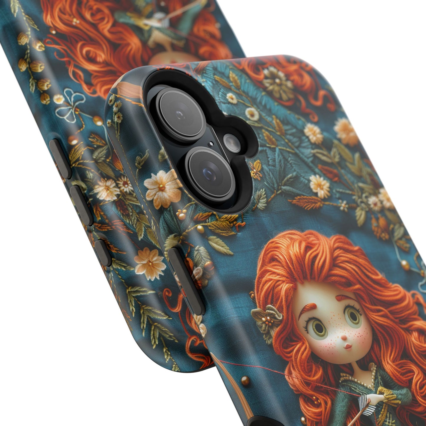 Whimsical Princess Magnetic Tough Case - Floral Design for iPhone