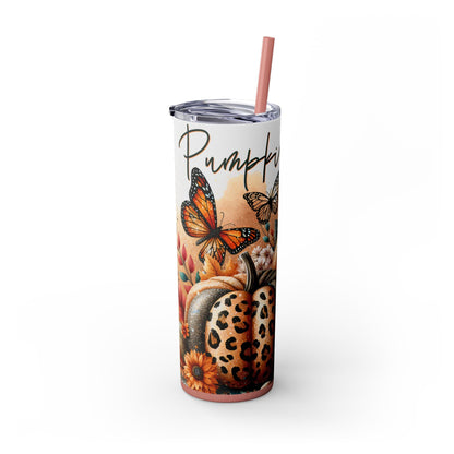 Glitter Fall Skinny Tumbler with Straw, 20oz| Nefty Creations - Nefty Creations