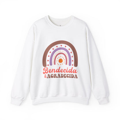 Bendecida & Agradecida Crewneck Sweatshirt - Cozy Unisex Sweater with Positive Vibes - Nefty Creations