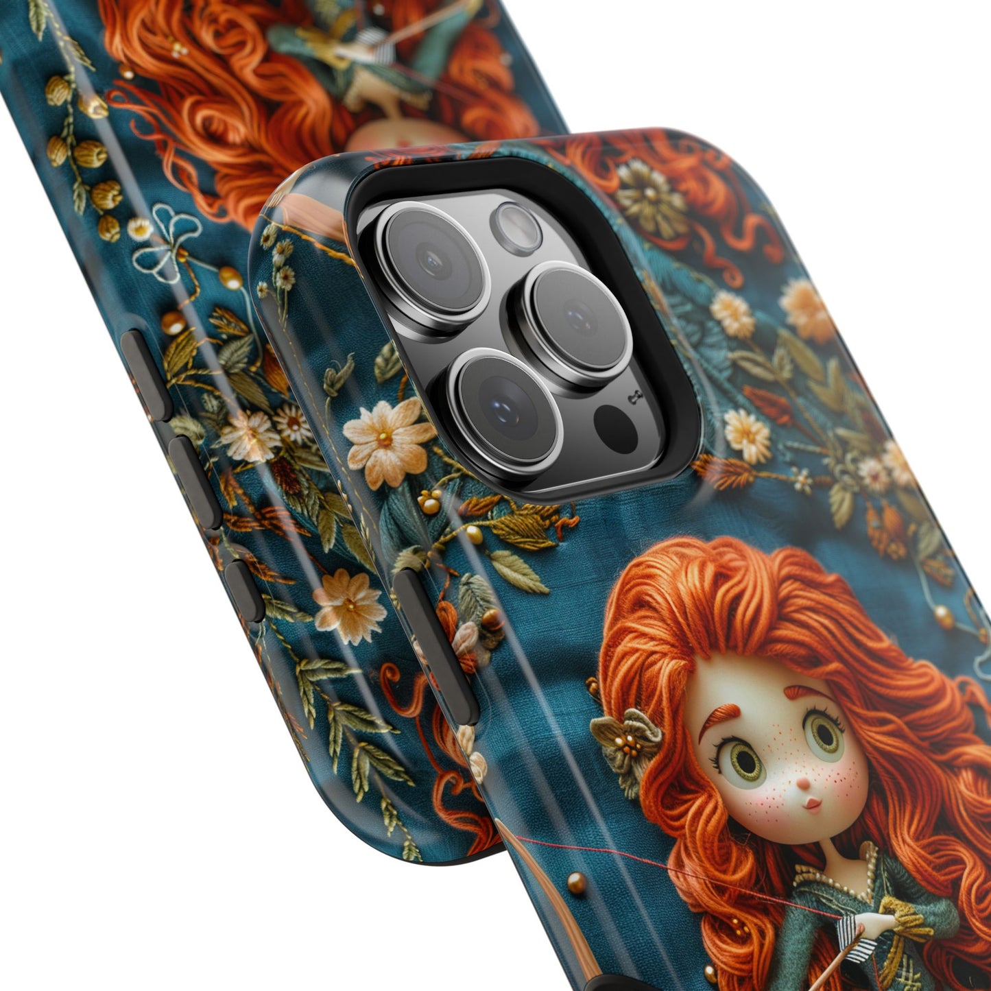 Whimsical Princess Magnetic Tough Case - Floral Design for iPhone