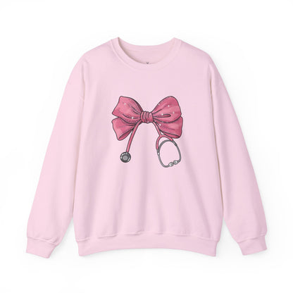 Nurse Life Crewneck Sweatshirt with Bow Design - Nefty Creations