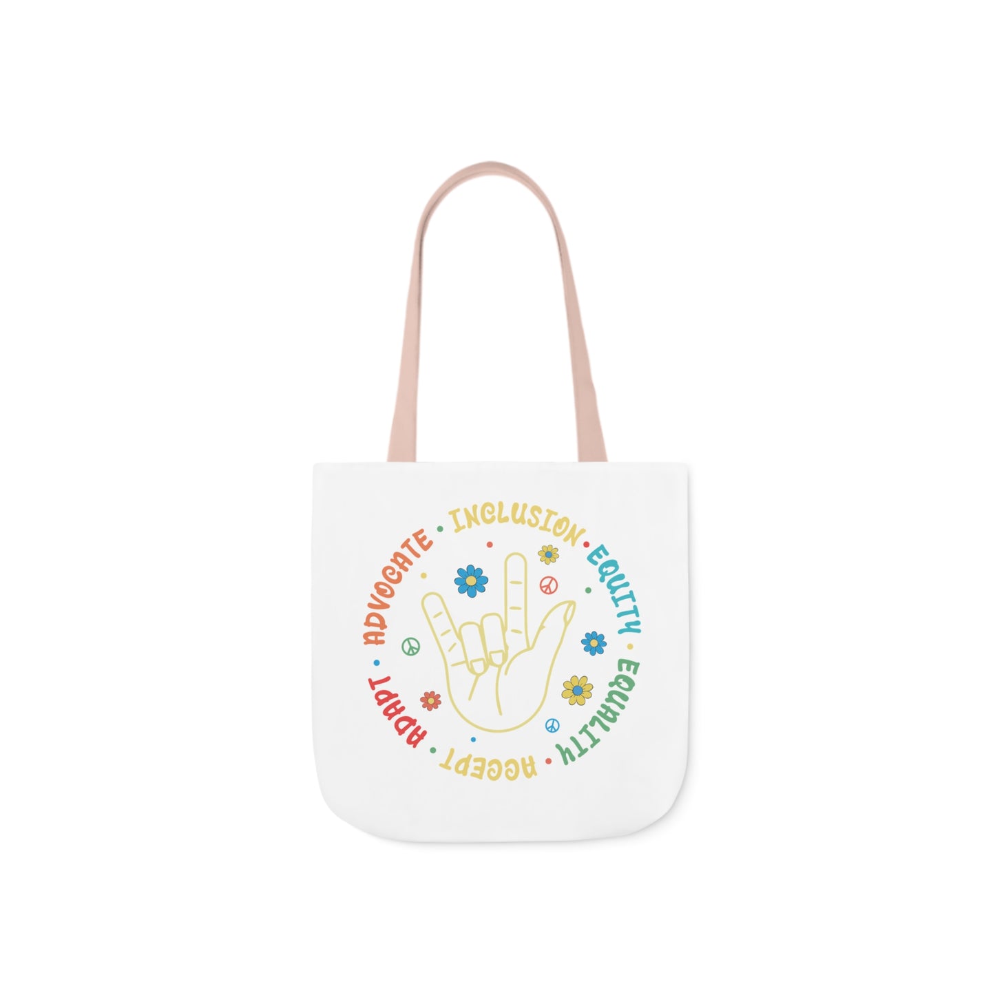 Inclusion & Equity Canvas Tote Bag with 5-Color Straps