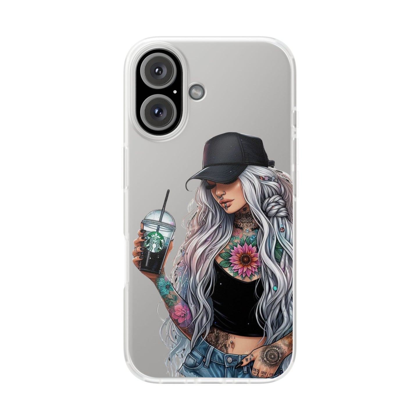 Stylish Floral Tattoo iPhone Flexi Case