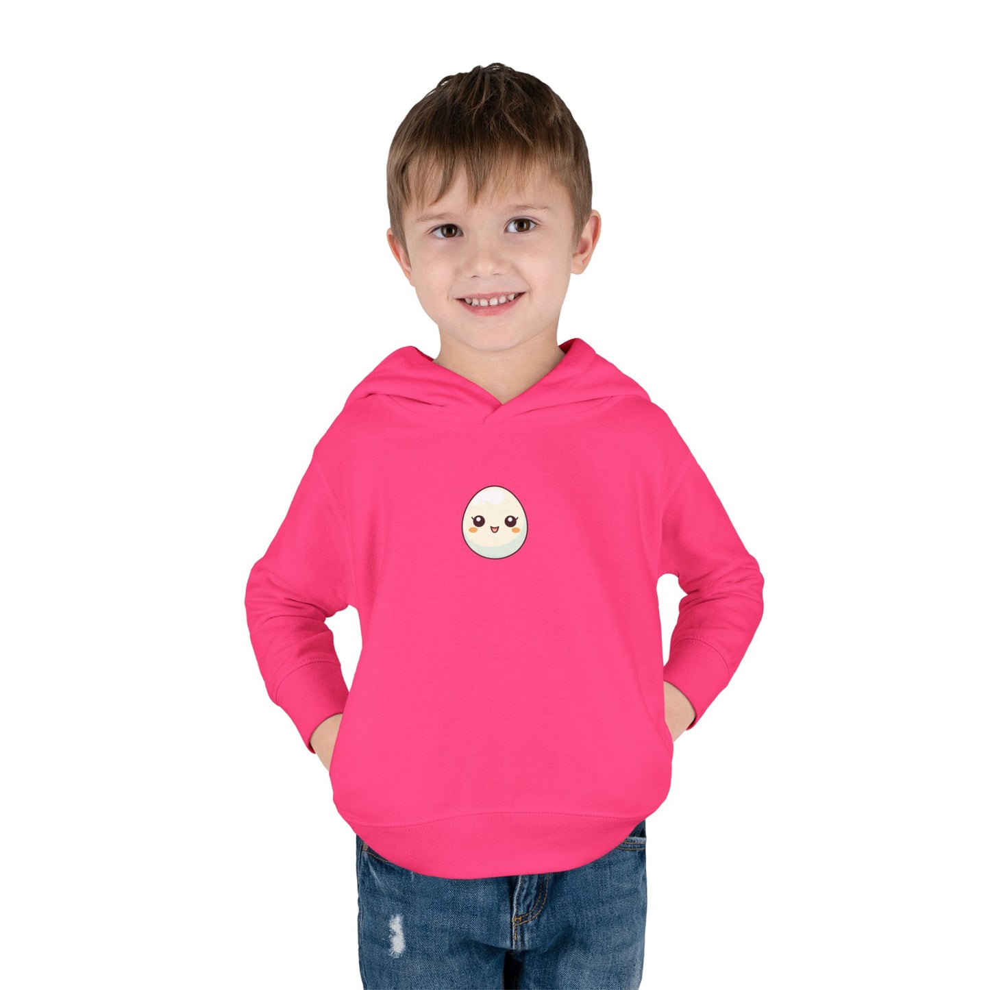 Cute Egg Graphic Toddler Fleece Hoodie - Cozy & Playful Pullover for Kids
