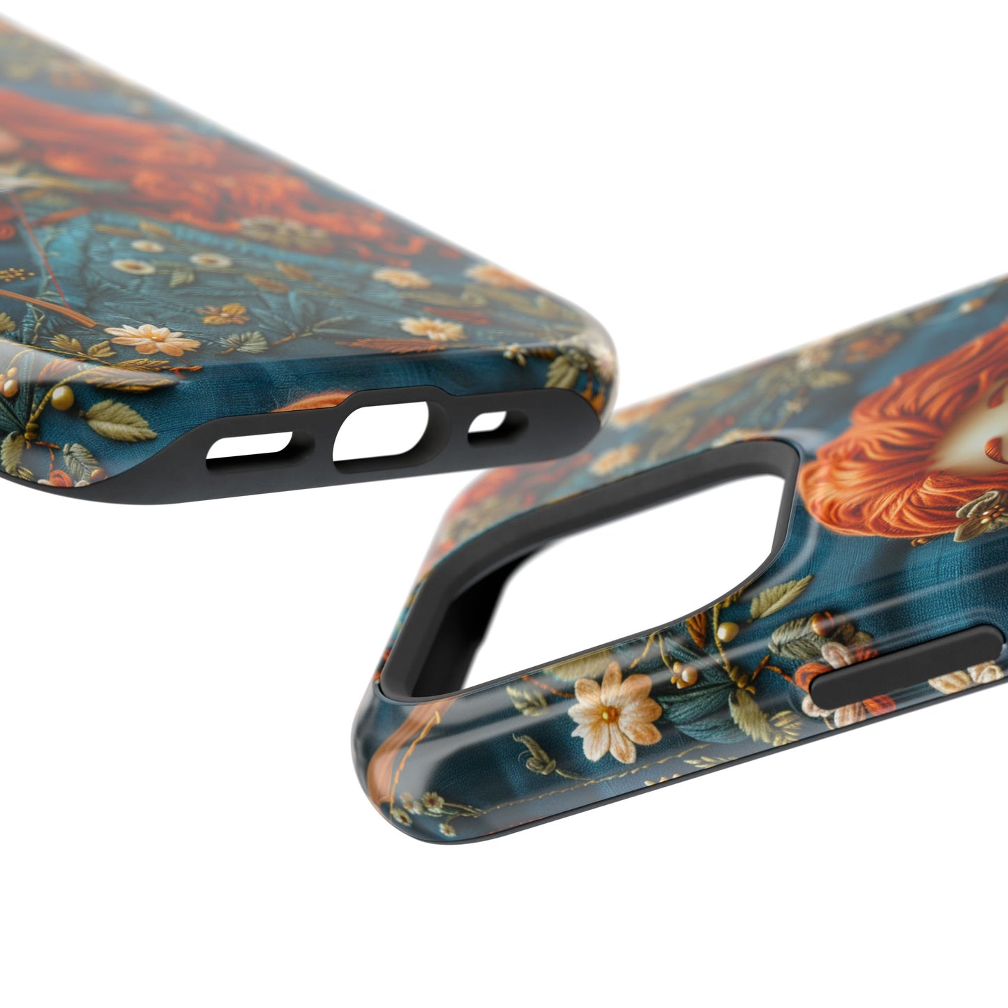 Whimsical Princess Magnetic Tough Case - Floral Design for iPhone