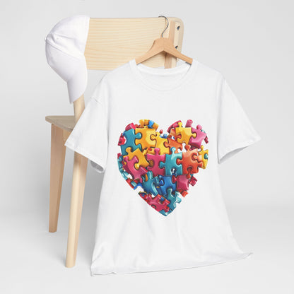 Puzzle Heart Tee - Autism Awareness Gift - Nefty Creations