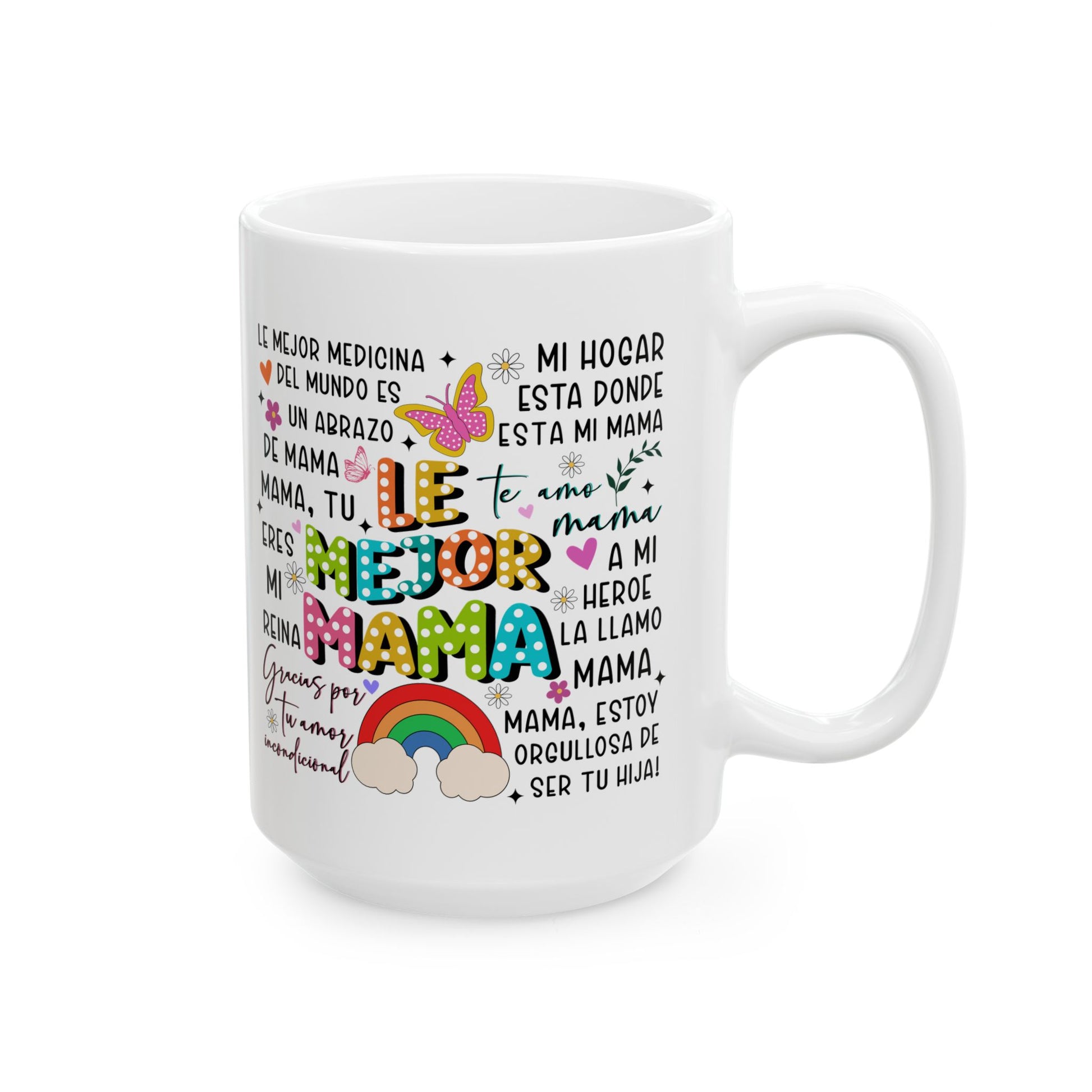 Ceramic Mug for Mom, Perfect Gift for Mother's Day, Día de las madres Birthday,- 11oz & 15oz Sizes, Inspirational Quotes, Coffee - Nefty Creations