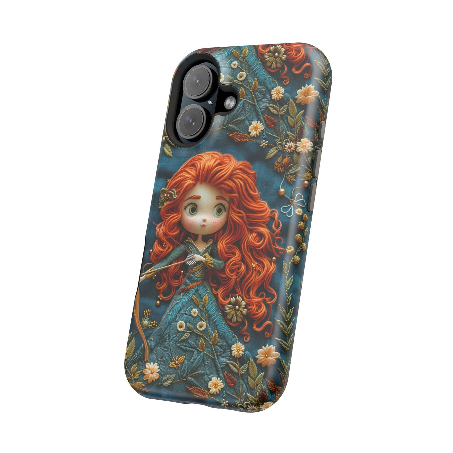Whimsical Princess Magnetic Tough Case - Floral Design for iPhone
