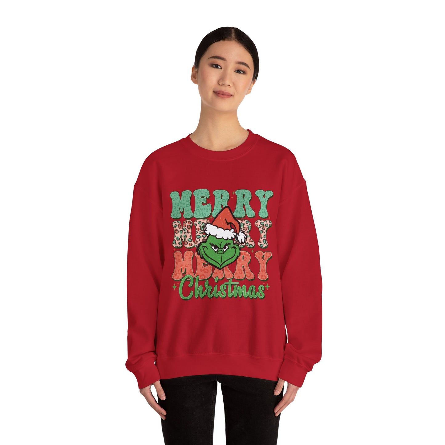 Merry Grinchmas Crewneck Sweatshirt - Festive Holiday Sweater for Christmas Celebrations - Nefty Creations
