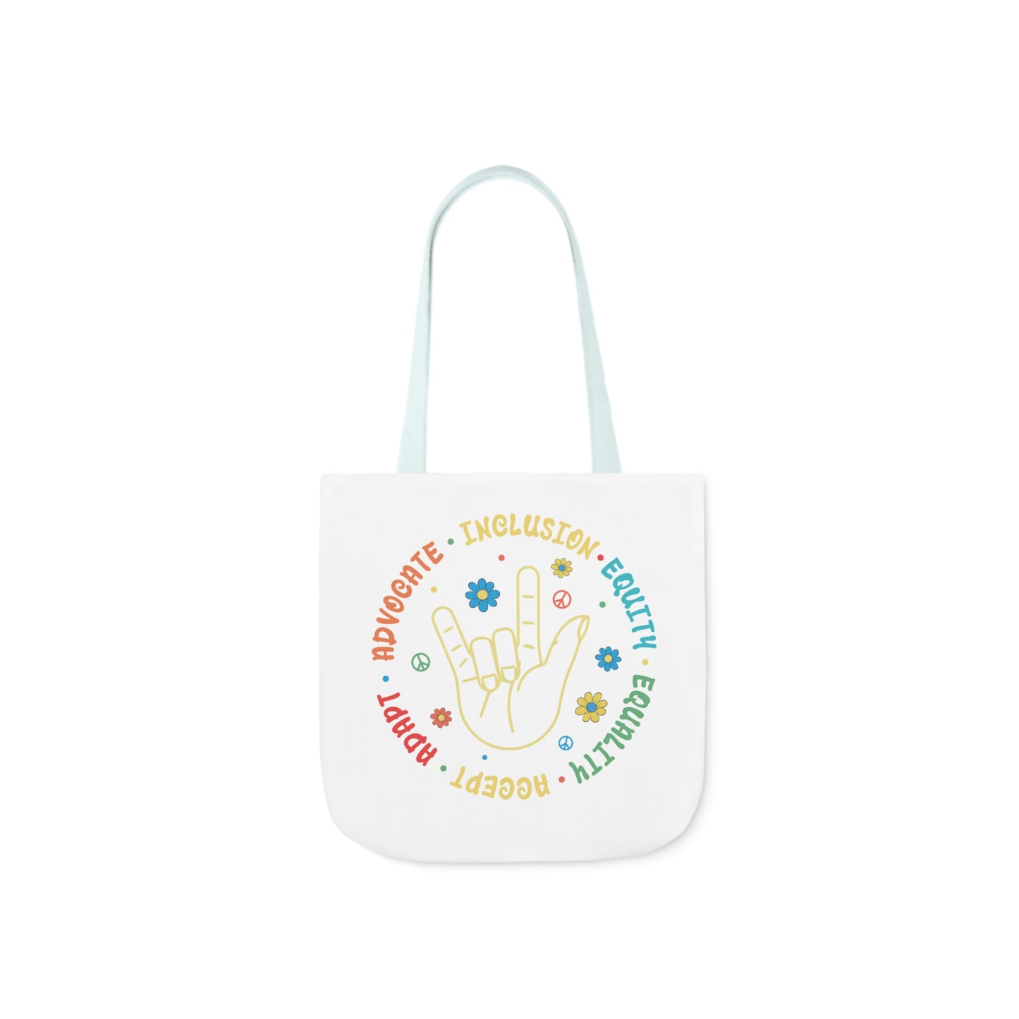 Inclusion & Equity Canvas Tote Bag with 5-Color Straps