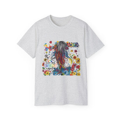 ADHD Awareness Unisex Ultra Cotton Tee - Love My Divergent Minds - Nefty Creations