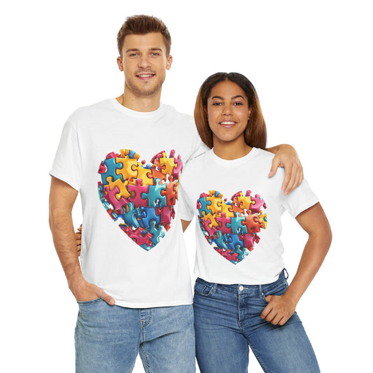 Puzzle Heart Tee - Autism Awareness Gift