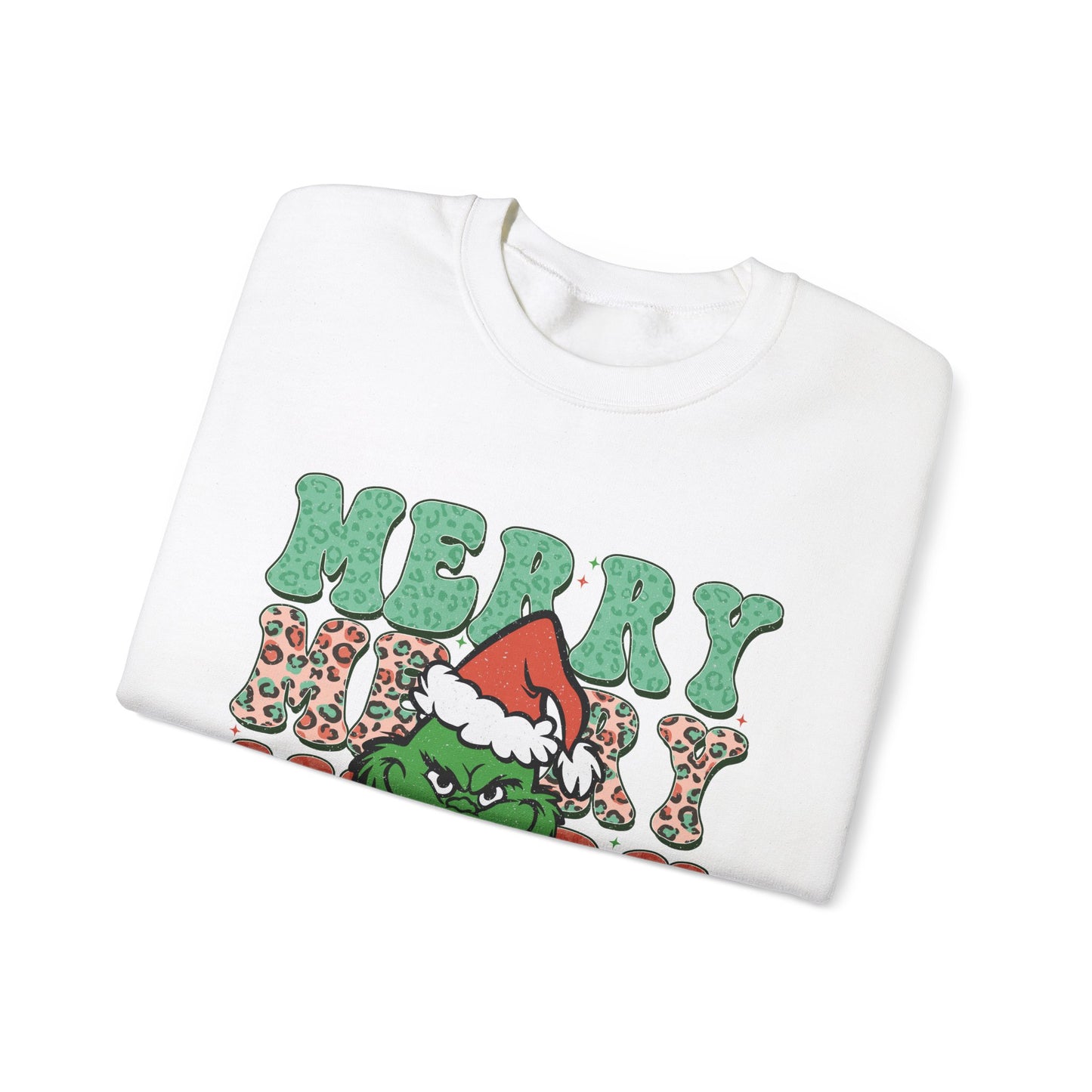 Merry Grinchmas Crewneck Sweatshirt - Festive Holiday Sweater for Christmas Celebrations - Nefty Creations