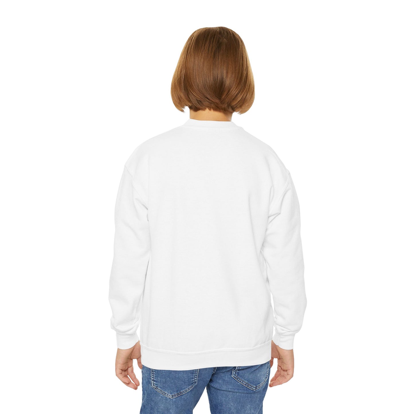 Autism Awareness Youth Crewneck Sweatshirt with Colorful Teddy Bear Design