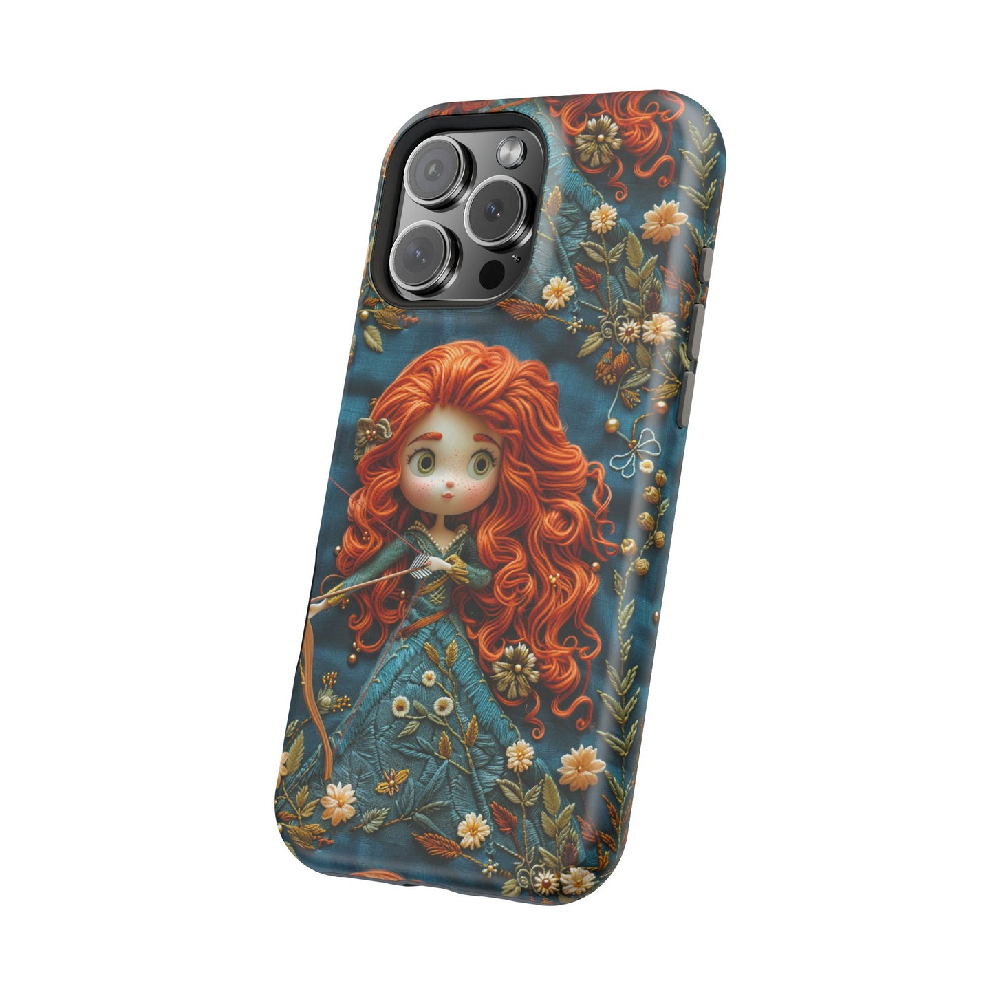 Whimsical Princess Magnetic Tough Case - Floral Design for iPhone