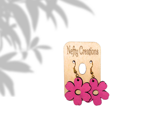 Pink Flower Earrings 925 - Nefty Creations